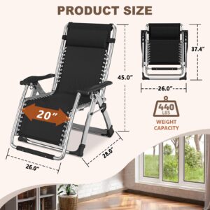 DoCred Comfy Chair, Folding Chair Recliner Chair for Bedroom and Living Room, Folding Reclining Patio Chairs Lounge Chair with Removable Cushion for Indoor Outdoor