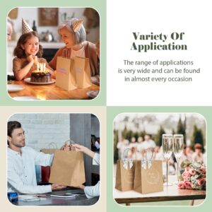 GSSUSA 100 Pack 8x4.25x10'' Paper Bags with Handles Bulk, Brown Paper Gift Bags for Small Business, Sturdy Retail Shopping Bags, Birthday Wedding Party Favor Bags, Craft Bags, Kraft Bags