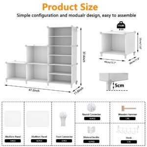 AWTATOS Closet Organizer 6 Cube Storage Shelves Portable Closet Clothes Organizers and Storage Stackable Cubby Shelving for Closet Bedroom Living Room Office White