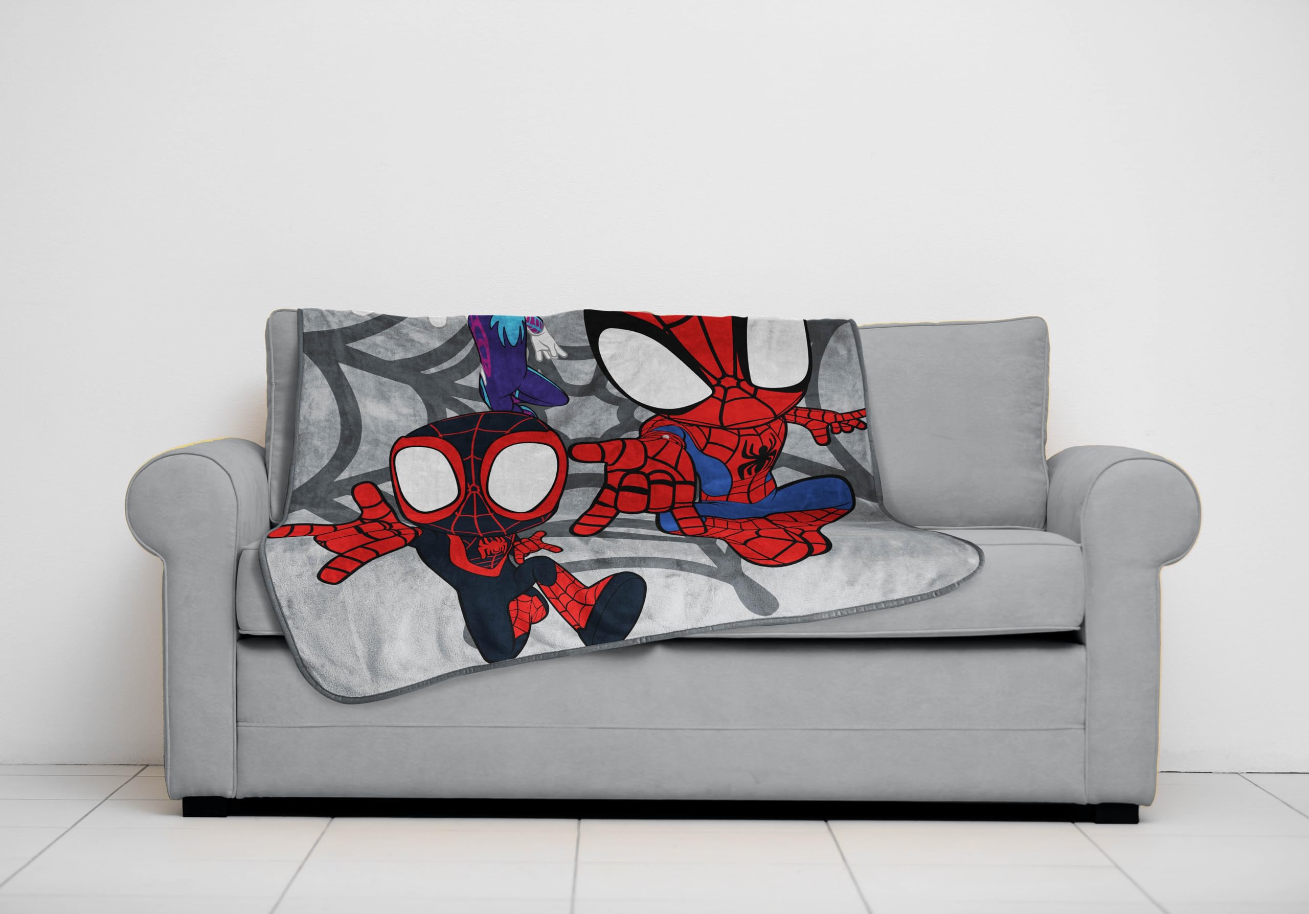 Spidey & His Amazing Friends Plush Throw Blanket - Measures 50 x 60 Inches - Kids Super Soft Fleece Bedding Features Ghost Spider Gwen & Miles Morales