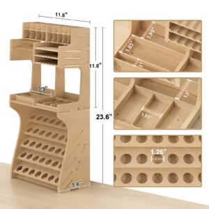 Bucasso Plastic Model Paint Rack Model Tool Organizer MDF Material Paint Rack Scissors/Tweezers/Paint Storage All-in-One Model Workbench Assembly Plastic Model Building Storage GK SY