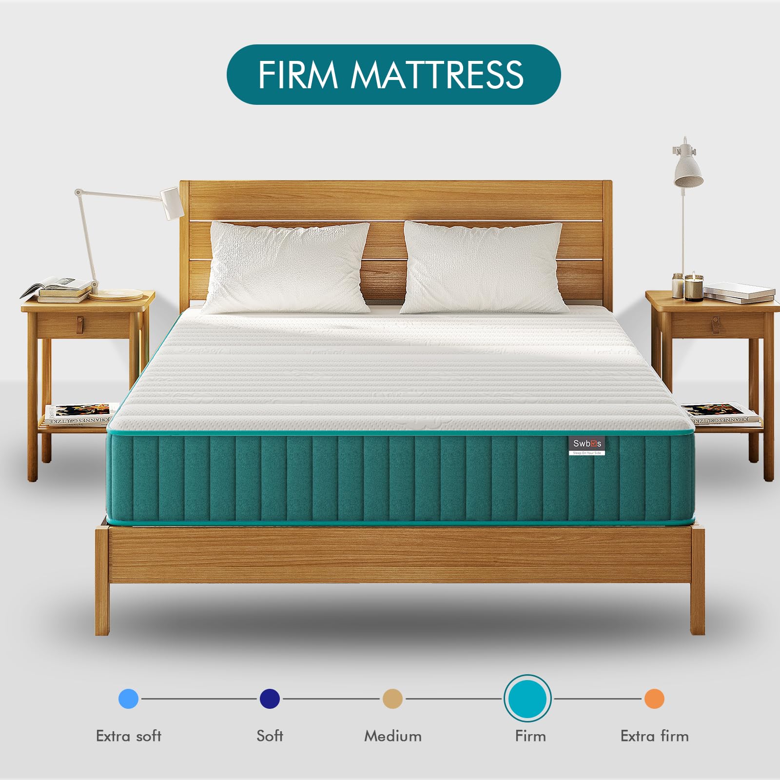 Swbvs Firm Full Mattress, 10 inch Cooling-Gel Memory Foam and Pocket Spring Hybrid Mattress,Firm Feel,Full Size Mattress in a Box, CertiPUR-US Certified, Double Mattress