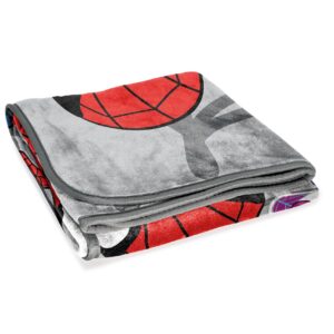 Spidey & His Amazing Friends Plush Throw Blanket - Measures 50 x 60 Inches - Kids Super Soft Fleece Bedding Features Ghost Spider Gwen & Miles Morales