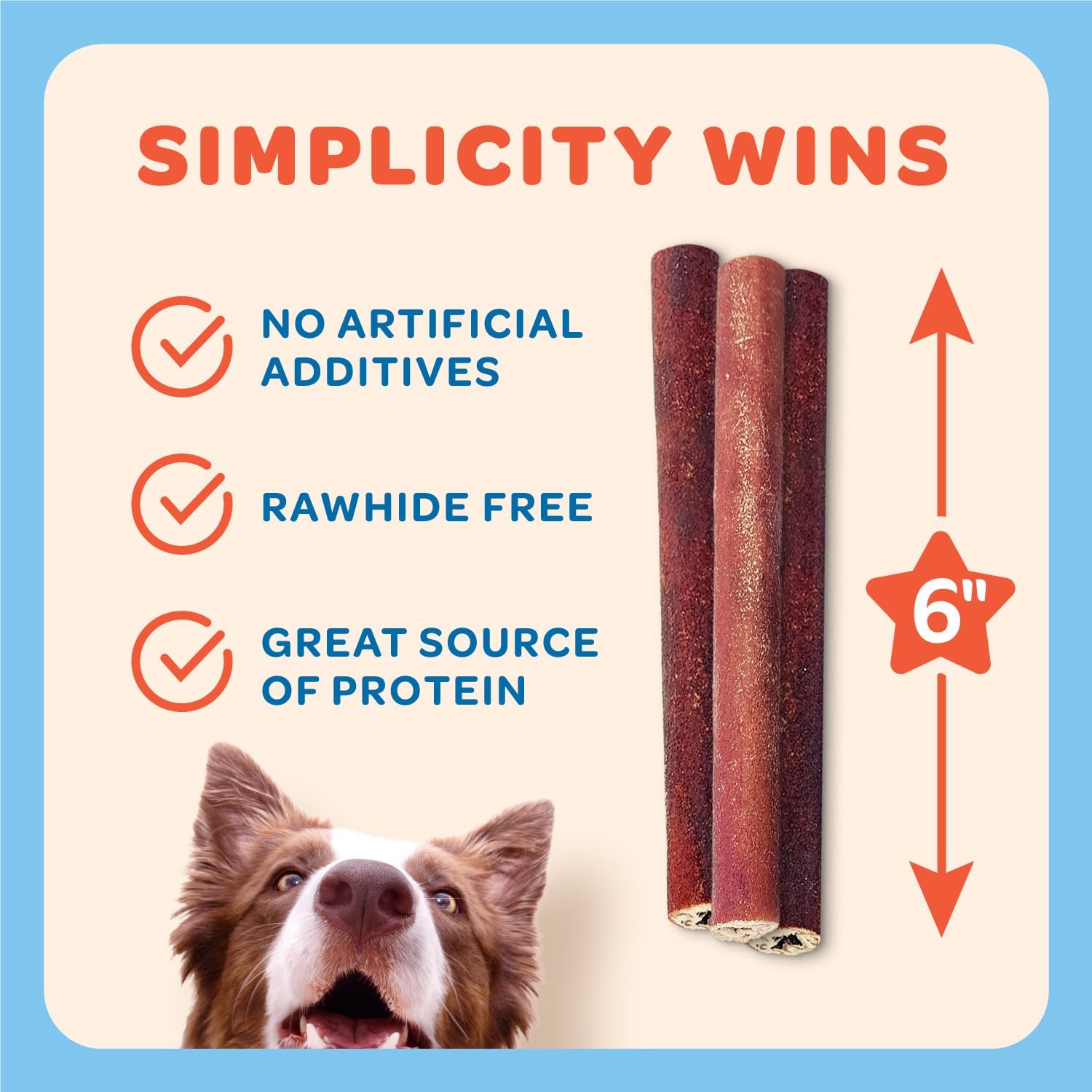 Trusty Paws Beef Collagen Sticks for Dogs - One Ingredient Collagen Chews - USA Beef Collagen Dog Chews Long Lasting - 10oz Bag, 15 Collagen Chew Sticks for Dogs