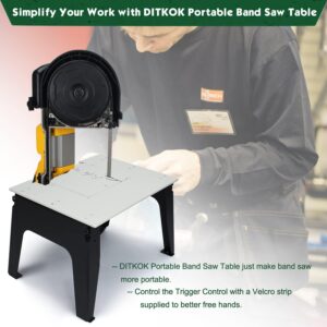 DITKOK Band Saw Stand Portable Table Alloy Steel Base for DeWalt Band Saw, for Milwaukee for Makita Band Saw, Powder Coated Table