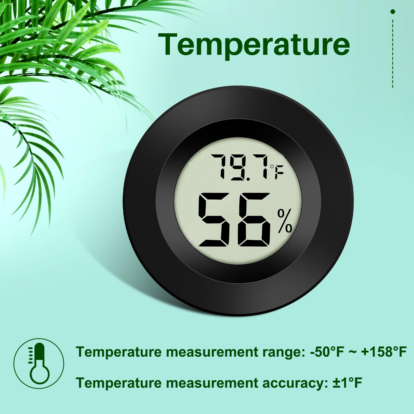 Thlevel 2-Pack Mini Digital Thermometer Hygrometer Indoor Room LCD Reptile Monitor Humidity Meter Gauge for Humidifiers Dehumidifiers Greenhouse Basement Babyroom