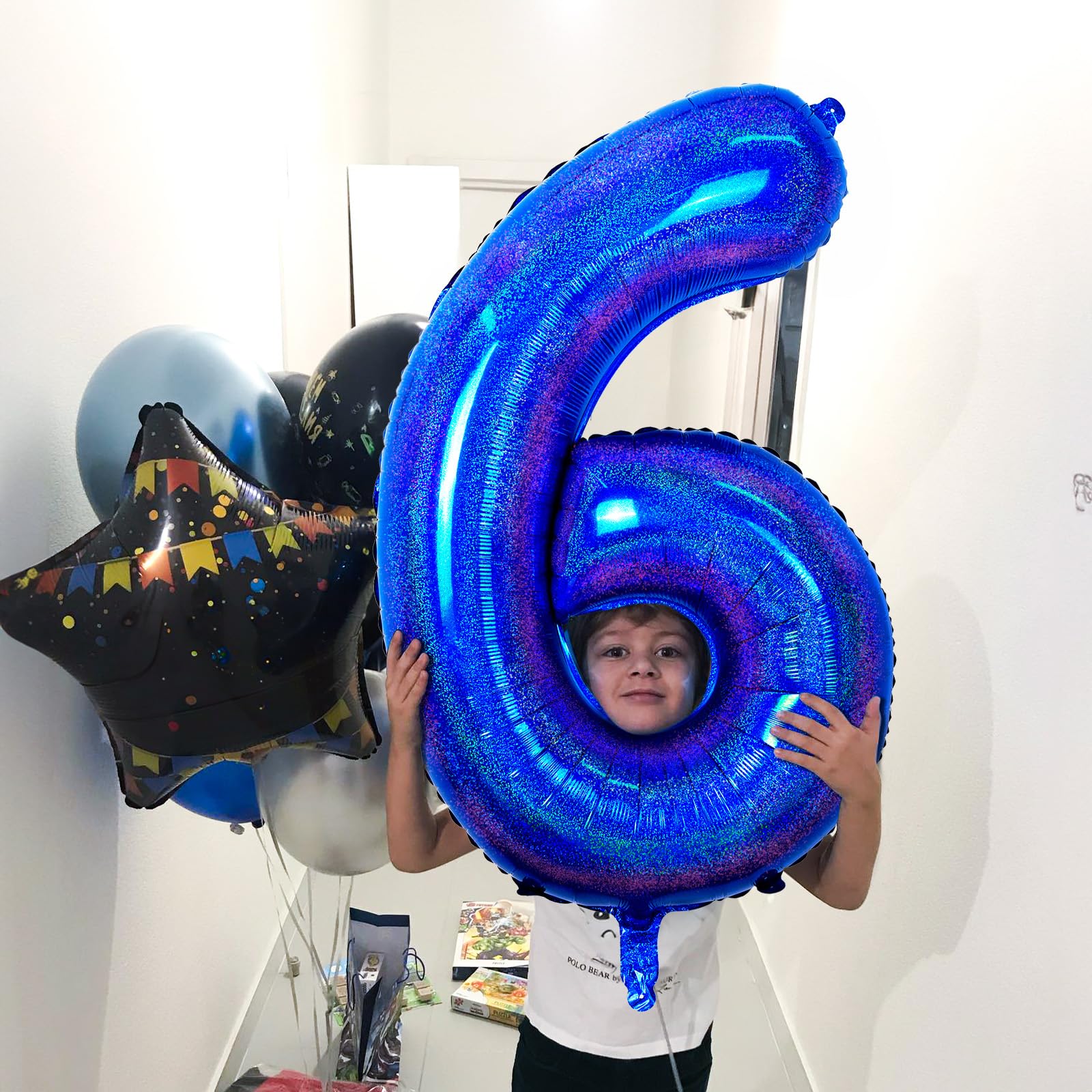 3rd Birthday Royal Blue Balloon, Dark Blue Foil Number 3 Balloons, 40 Inch Self Inflating Navy Iridescent Blue Globos Azul Marino Balloon 3 for Boys Kids Birthday Graduation Party Decoration Supplies