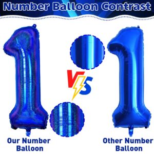 3rd Birthday Royal Blue Balloon, Dark Blue Foil Number 3 Balloons, 40 Inch Self Inflating Navy Iridescent Blue Globos Azul Marino Balloon 3 for Boys Kids Birthday Graduation Party Decoration Supplies