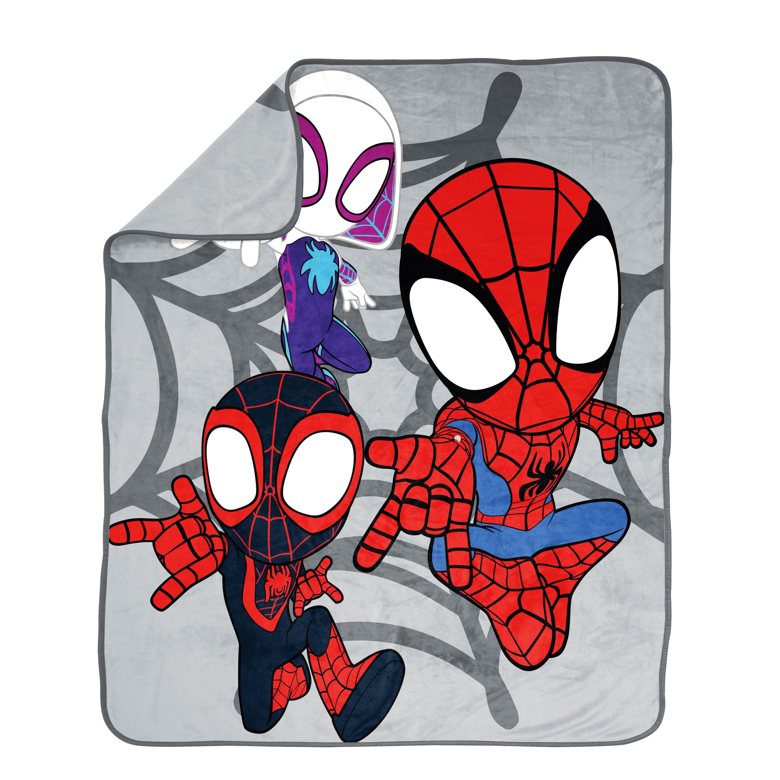 Spidey & His Amazing Friends Plush Throw Blanket - Measures 50 x 60 Inches - Kids Super Soft Fleece Bedding Features Ghost Spider Gwen & Miles Morales