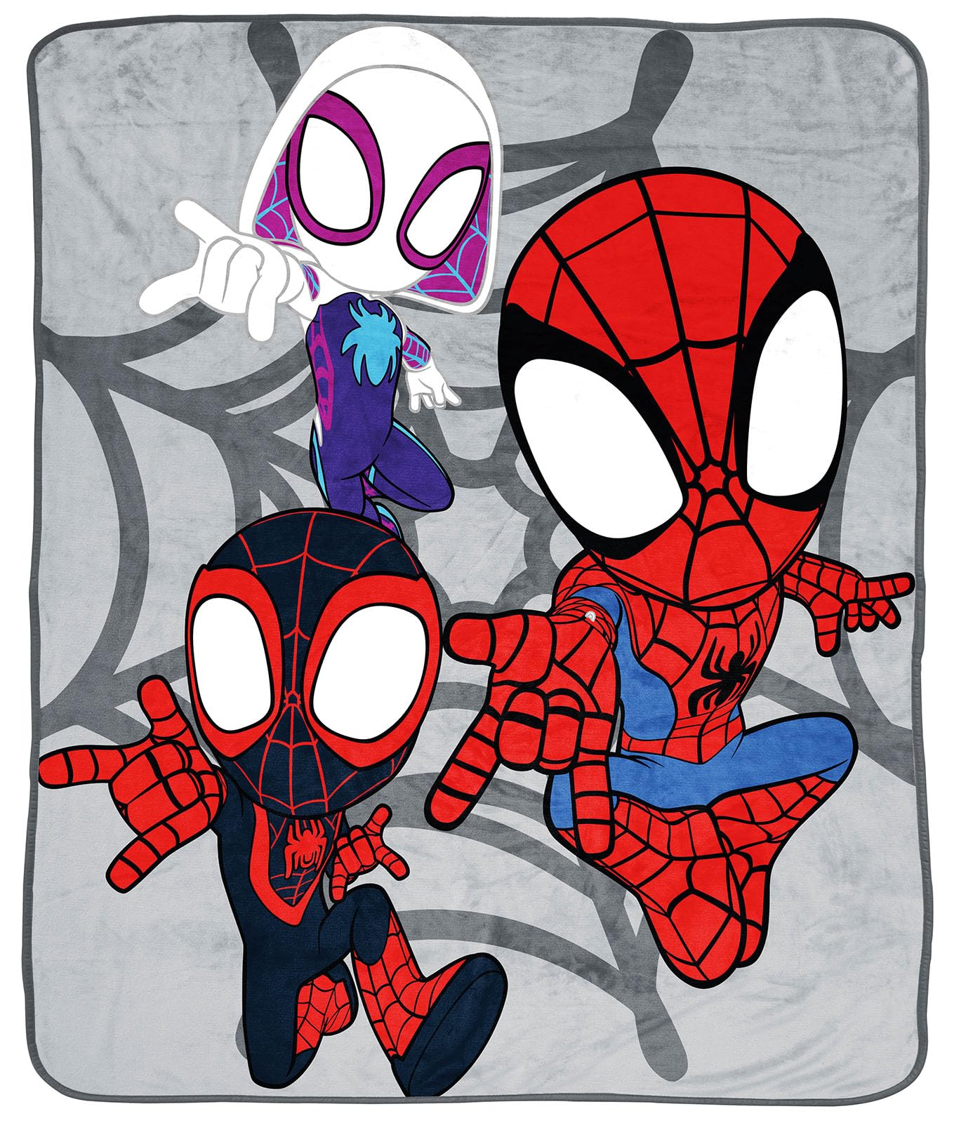 Spidey & His Amazing Friends Plush Throw Blanket - Measures 50 x 60 Inches - Kids Super Soft Fleece Bedding Features Ghost Spider Gwen & Miles Morales