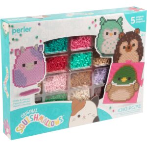 Perler Squishmallows Fused Bead Activity Kit with 5 Unique Patterns, Finished Project Sizes Vary, Multicolor 4393 Pieces