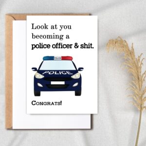 New Police Officer Graduation Card - Graduation Police Officer Greeting Card - Police Officer Graduate Card - Card For Police Officer - Look At You Becoming A Police Officer