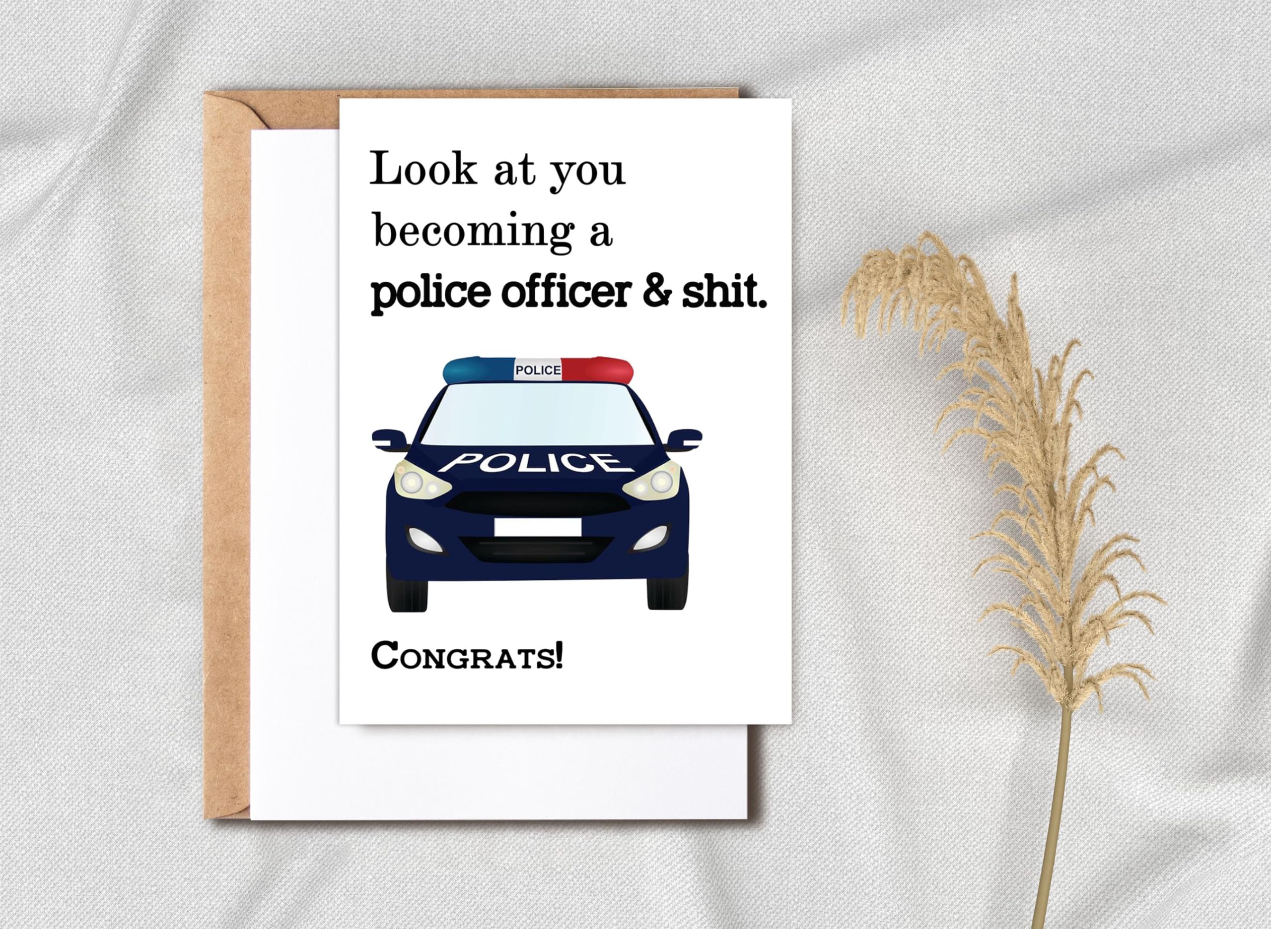 New Police Officer Graduation Card - Graduation Police Officer Greeting Card - Police Officer Graduate Card - Card For Police Officer - Look At You Becoming A Police Officer