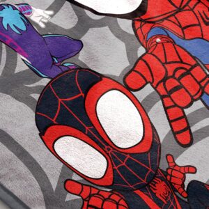 Spidey & His Amazing Friends Plush Throw Blanket - Measures 50 x 60 Inches - Kids Super Soft Fleece Bedding Features Ghost Spider Gwen & Miles Morales