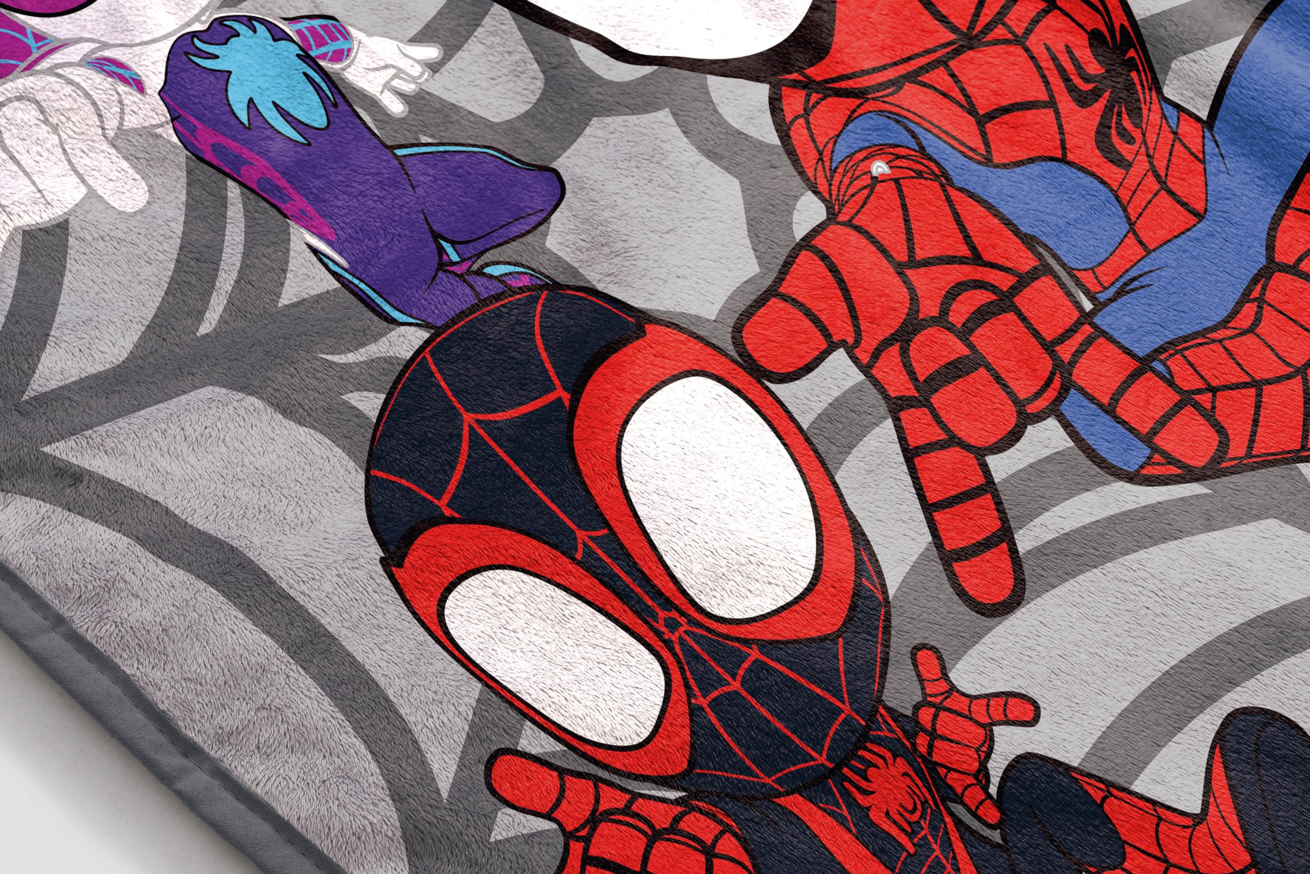 Spidey & His Amazing Friends Plush Throw Blanket - Measures 50 x 60 Inches - Kids Super Soft Fleece Bedding Features Ghost Spider Gwen & Miles Morales