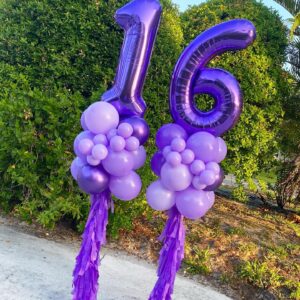 40 Inch Purple 1 Balloon for First Birthday, Purple One 1st Number Balloon Birthday Decorations for Girl Boy Toddler Baby, 10th 21st, Giant Number 1 Balloon