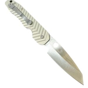 August Engineering Scales for Spyderco Smock Knife C240CFP Compression Lock S30V Classic Texture & Chevron Design (Knife Not Included) AE-1151 AE-1152 (Chevron Aluminum - Silver)