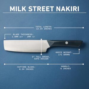 Milk Street 6.75-inch Nakiri Knife by Christopher Kimball, 1.4116 German Steel Nakiri Chef Knife, Ideal for Home Kitchen, Renowned Milk Street Nakiri Knives