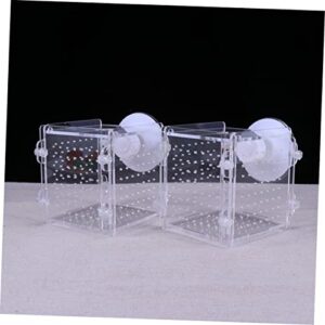 POPETPOP 4 Pcs Fish Acrylic Incubator Aquatic Pet Supplies Fish Hatchery Cage Fish Tank Tool Box Ornamental Fish Terrarium Baby Small Fish Aquarium