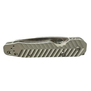 August Engineering Scales for Spyderco Smock Knife C240CFP Compression Lock S30V Classic Texture & Chevron Design (Knife Not Included) AE-1151 AE-1152 (Chevron Aluminum - Silver)