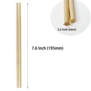 UEJYWUY 400 Pairs 8 Inch Disposable Chopsticks, Separated Sleeved Individually Wrapped Disposable Bamboo Chopsticks, Bamboo Wooden Chopsticks for Noodles, Sushi, Asian Food