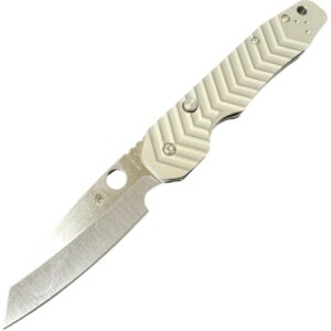 August Engineering Scales for Spyderco Smock Knife C240CFP Compression Lock S30V Classic Texture & Chevron Design (Knife Not Included) AE-1151 AE-1152 (Chevron Aluminum - Silver)