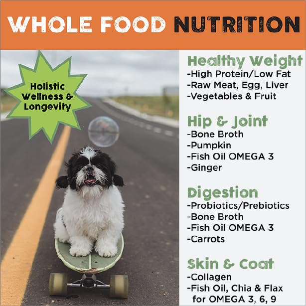 Nature's Diet Simply Raw® Freeze-Dried Raw Whole Food Meal - Makes 18 Lbs Fresh Raw Food With Muscle, Organ, Bone Broth, Whole Egg, Superfoods, Fish Oil Omega 3, 6, 9, Probiotics, Prebiotics (Chicken)