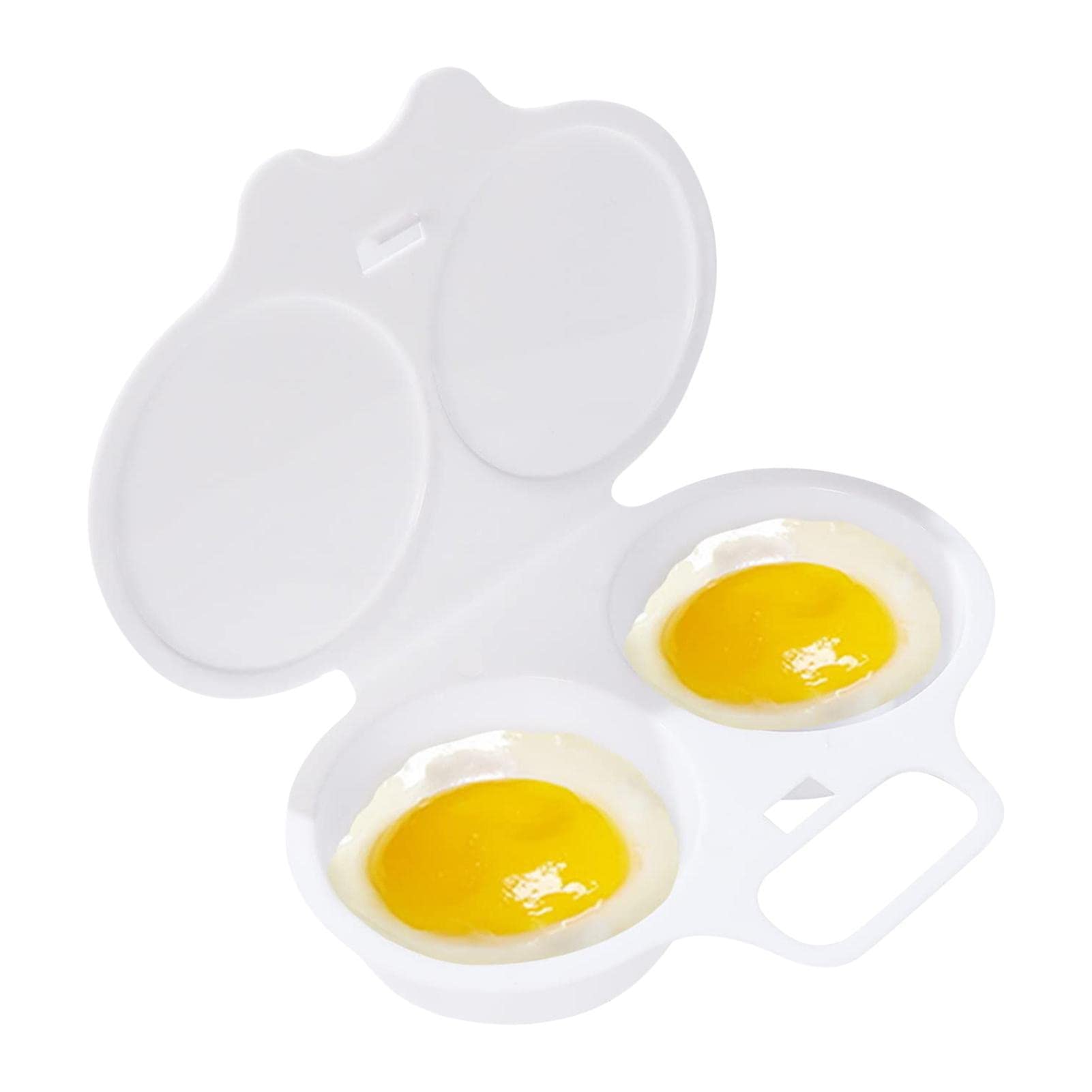 Microwave Egg Poacher, 2 Cavity Nonstick Poached Egg Maker With Lid, Egg Poacher Microwave Egg Cooker, Double Drain Poached Egg Cups, Microwave Egg Poacher Kitchen Cooking Gadgets