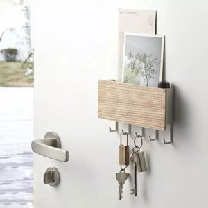 Saycker 5 Hooks Wall Decorative Key Rack with Key Hooks Wall Mail Organizer for Entrances, Hallways, Kitchens, Offices and Farmhouses Key Rack Organizer(Free Installation Tools)