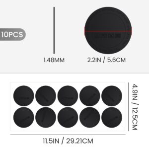 10Pcs Rubber Non Slip Bottoms Tumbler Bumpers Bottoms for Sublimation Tumblers with Adhesive for Skinny Tumblers, Wine Tumblers, Mason Jars 12oz/15oz/17oz/20oz/30oz (Black, 56mm)