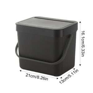 Kitchen Trash Can with Lid, Hanging Trash Can Small Kitchen Waste Basket, Kitchen Compost Bin for Counter Top, Under Sink Or Wall Mount, Cabinet Trash Can Hanging