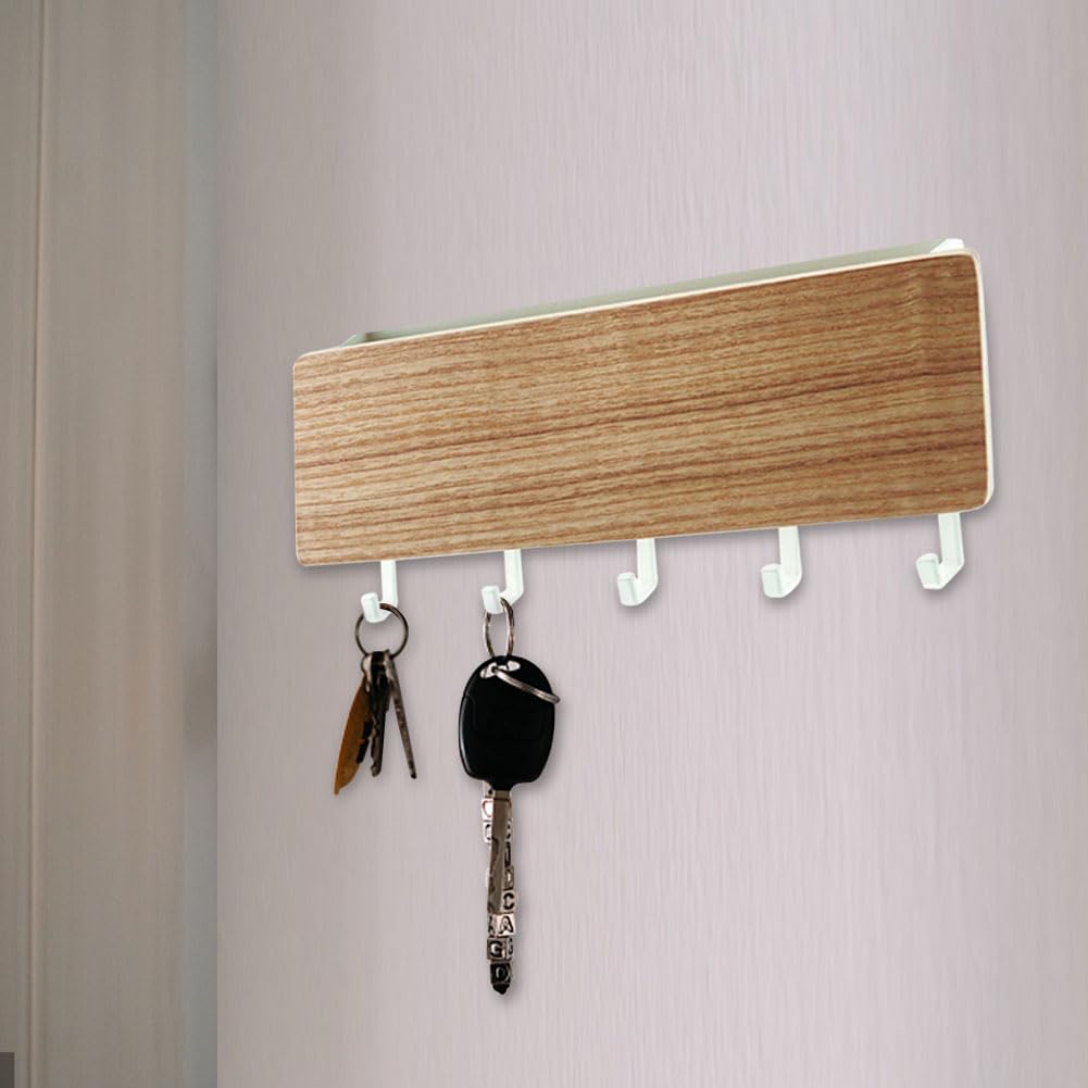 Saycker 5 Hooks Wall Decorative Key Rack with Key Hooks Wall Mail Organizer for Entrances, Hallways, Kitchens, Offices and Farmhouses Key Rack Organizer(Free Installation Tools)