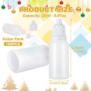 AKOLAFE 100Pcs 20ML Plastic Dropper Bottle with Caps Empty Eye Dropper Bottle Clear Essential Oil Bottle Mini Squeeze Bottles Bulk Squeezable Ear Drop Bottle Travel Size Small Bottle for Liquids Paint