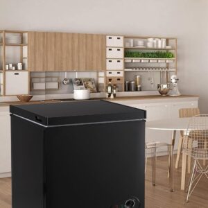 Tymyp Chest Freezer 3.5 Cu.Ft, Small Mini Compact Fridge Freezer with 7 Adjustable Temperature, Removable Basket, Low Noise for Home, Kitchen, Office, Apartment, Open Garage