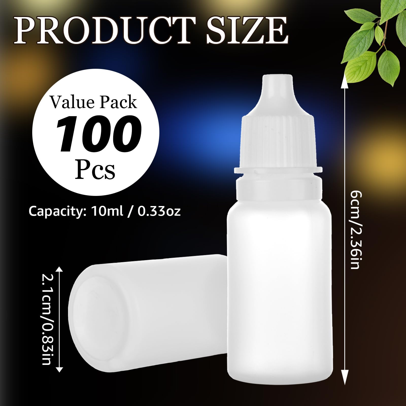 AKOLAFE 100PCS 10ML Plastic Dropper Bottle with Caps Empty Eye Dropper Bottle Clear Essential Oil Bottle Mini Squeeze Bottles Bulk Squeezable Ear Drop Bottle Travel Size Small Bottle for Liquids Paint