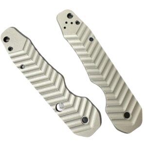 August Engineering Scales for Spyderco Smock Knife C240CFP Compression Lock S30V Classic Texture & Chevron Design (Knife Not Included) AE-1151 AE-1152 (Chevron Aluminum - Silver)