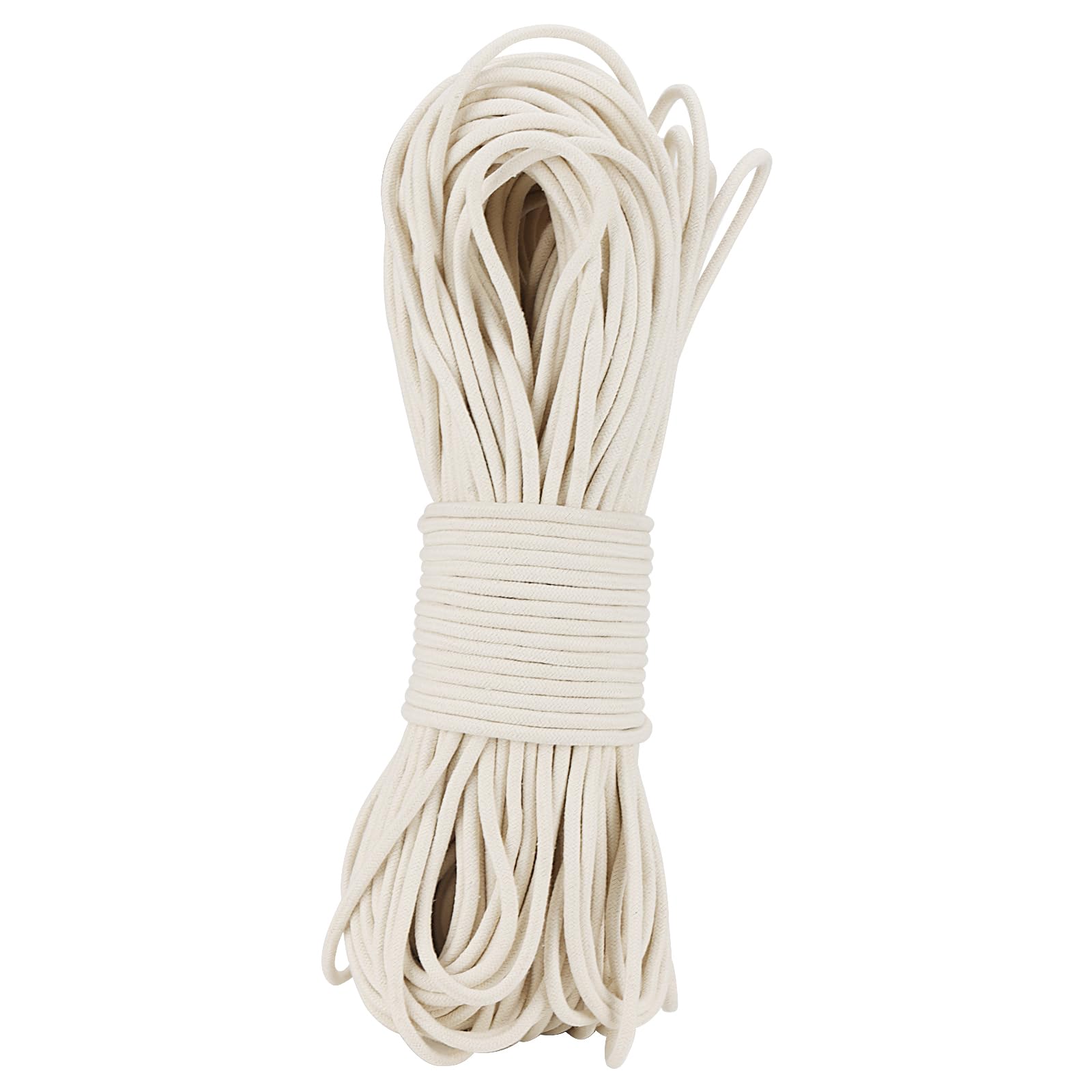 SOUJAP 328 Feet 5/16 Inch Cotton Rope, White Cotton Sash Cord, 8mm Thick Cotton Clothesline Rope for DIY, Decoration, Tie Down