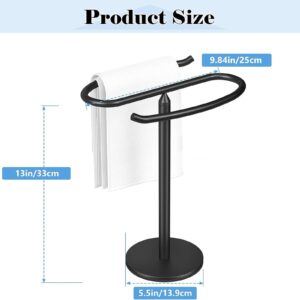 Hand Towel Holder,Free Standing Hand Towel Rack for Bathroom,304 Stainless Steel Towel Holder with Round Base,Brushed Gold