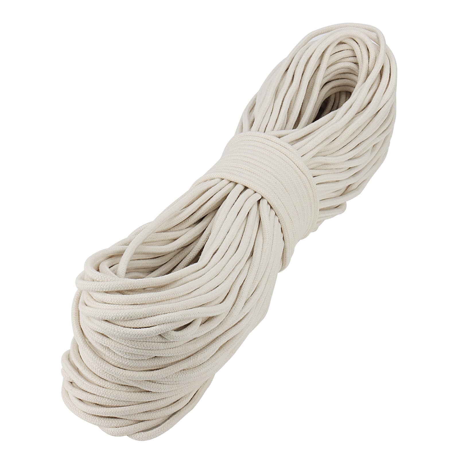 SOUJAP 328 Feet Cotton Clothesline Rope, 1/4 Inch Cotton Sash Cord, White Cotton Clothesline Rope for DIY Decoration, Tie Down