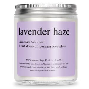 candle with lavender scent -birthday gift/party decorations, handcrafted, long-lasting 9oz candle with definition of lavender