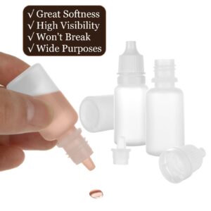 AKOLAFE 100PCS 10ML Plastic Dropper Bottle with Caps Empty Eye Dropper Bottle Clear Essential Oil Bottle Mini Squeeze Bottles Bulk Squeezable Ear Drop Bottle Travel Size Small Bottle for Liquids Paint