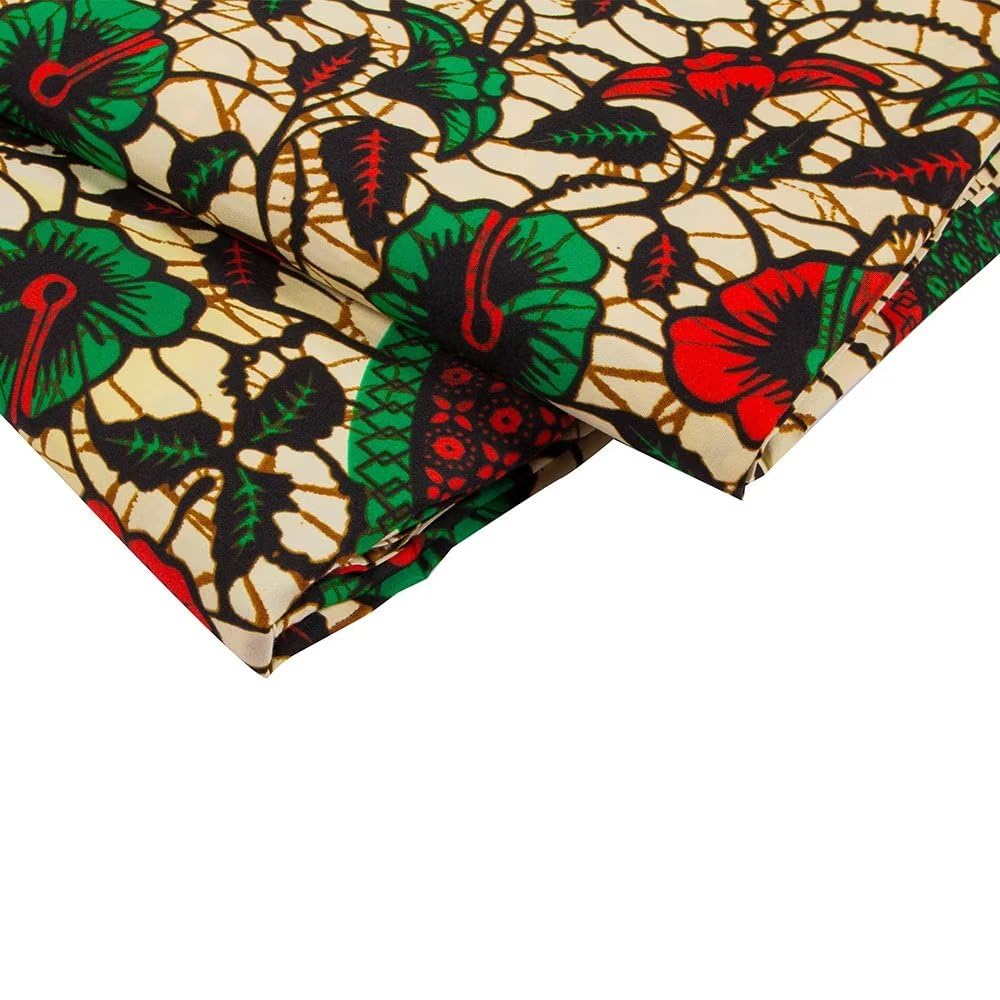 African Fabric 6Yards Polyester Ankara Print Fabric for Sewing DIY Craft Projects Party Dress