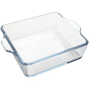 mini- 5in square glass baking dish for oven, borosilicate glass casserole dish, glass baking pan for air fryer oven