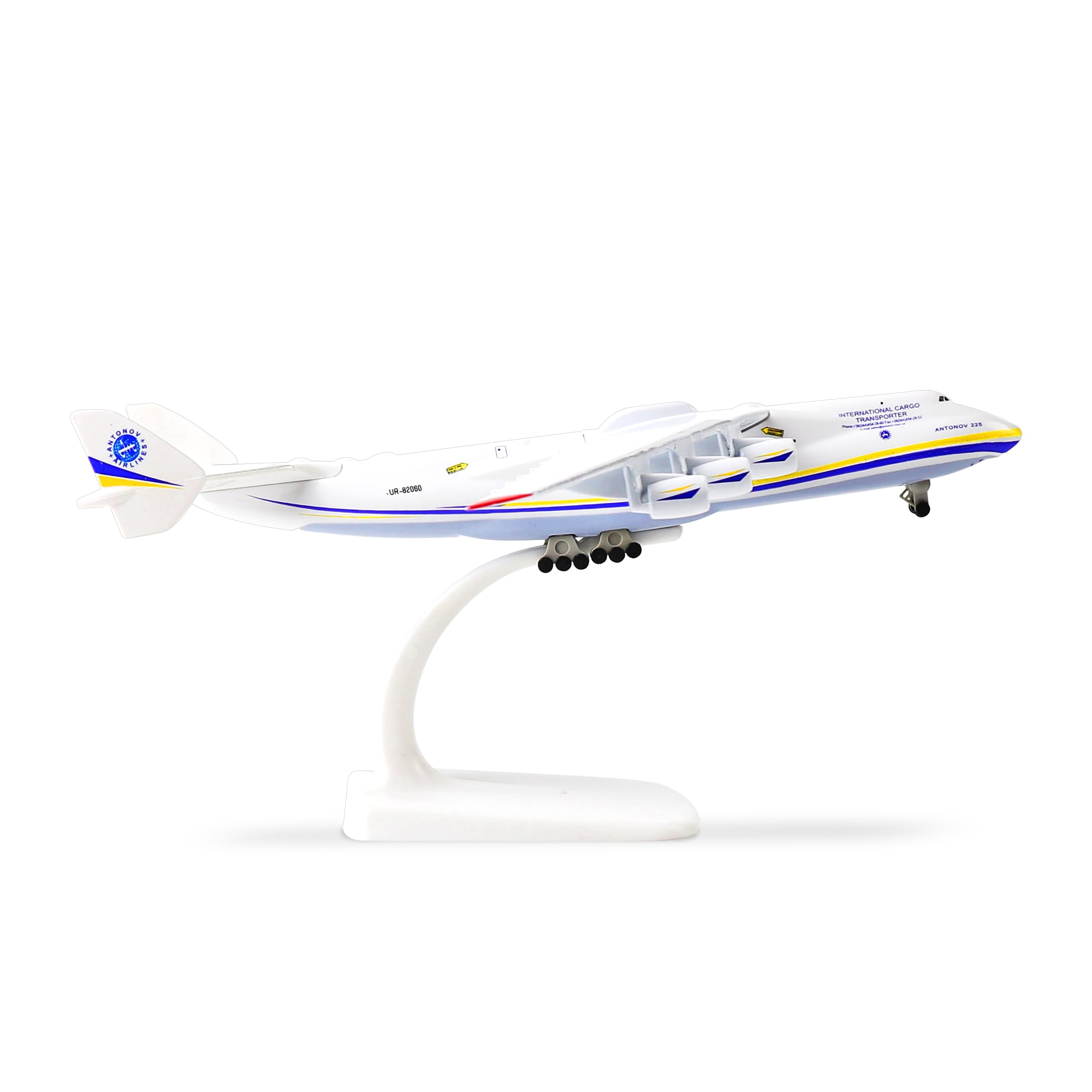 QIYUMOKE 1:400 Antonov An-225 Mriya Diecase Airplane Model Ukraine Painted Mriya Transporter Military Display Model Plane for Collection