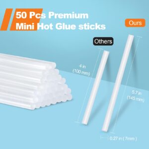 Mini Hot Glue Sticks for Glue Guns, 50-Piece Hot Glue Sticks, 5.8" Long x 0.27" Diameter, Small Size, Hot Glue Gun Sticks Versatile for Crafts, DIY Home Decor and Gluing Projects