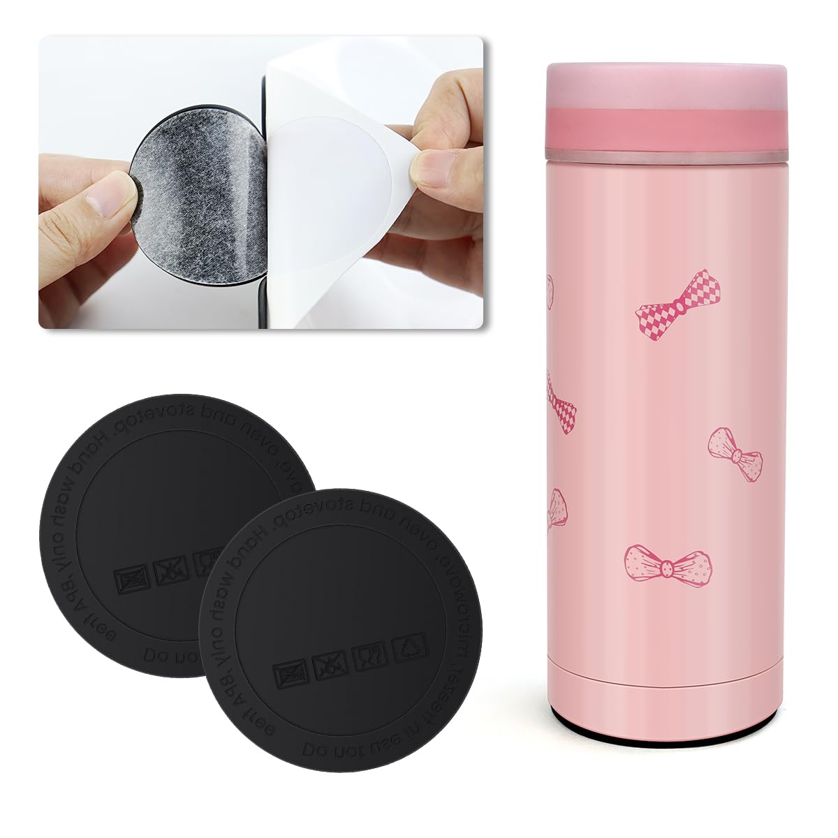 10Pcs Rubber Non Slip Bottoms Tumbler Bumpers Bottoms for Sublimation Tumblers with Adhesive for Skinny Tumblers, Wine Tumblers, Mason Jars 12oz/15oz/17oz/20oz/30oz (Black, 56mm)