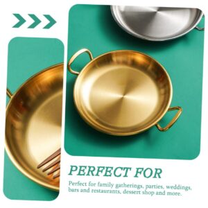 BRIGHTFUFU Food Plate Double Handles Snack Bowl Fried Chicken Serving Tray Platter Lightweight Home Restaurant Use