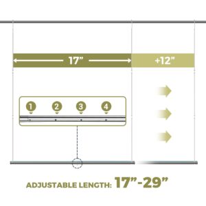 STORAGEIDEAS Hanging Closet Rod, 17-29In Adjustable Width and Up to 37In Height Adjustable Closet Rod Extender, Double Closet Rod Hanging Bar, Space-Saving Tension Hanging Organizer, Chrome, 1 Pack