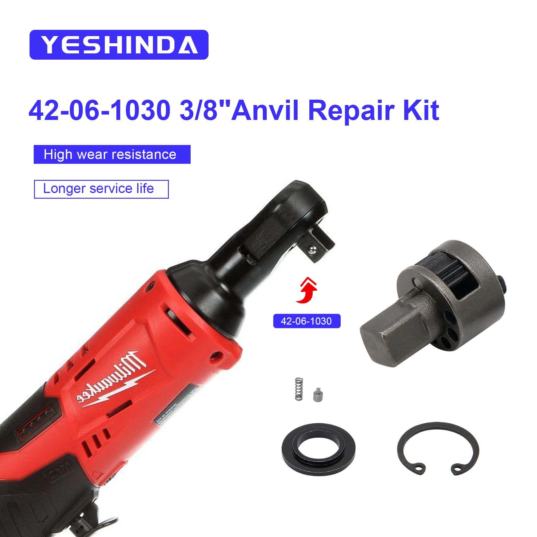 YESHINDA 3/8 inch 42-06-1030 Ratchet Head Anvil Repair Kit Fit for Milwaukee 2457-20,2457-21 M12 Spanner-Tool