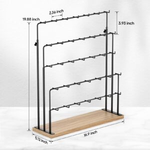 ORLESS Jewelry Display for Vendors, Earring Display Stand for Selling, Necklace Display Stands Earring Cards for Selling Bracelets, Jewelry Towers (35 Hooks)